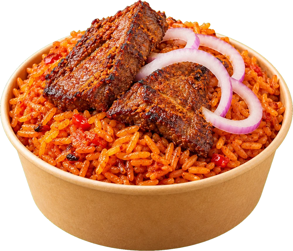 Jollof + suya beef