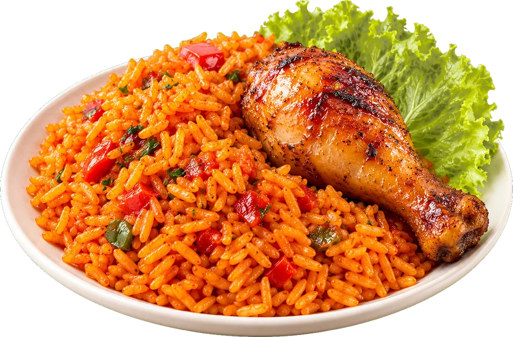 Jollof + roast chicken