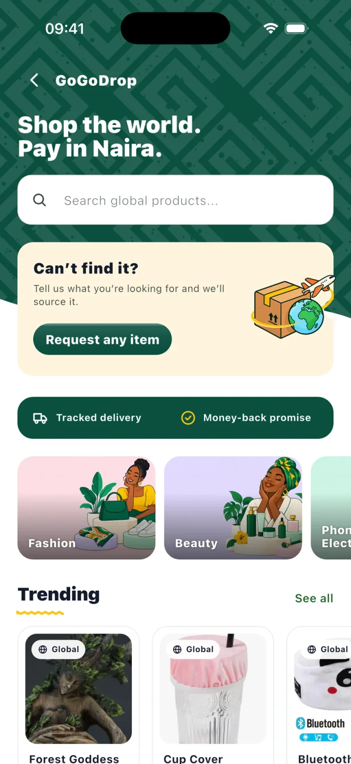 GoGoDrop in the GoGo app: search global products and see prices in Naira